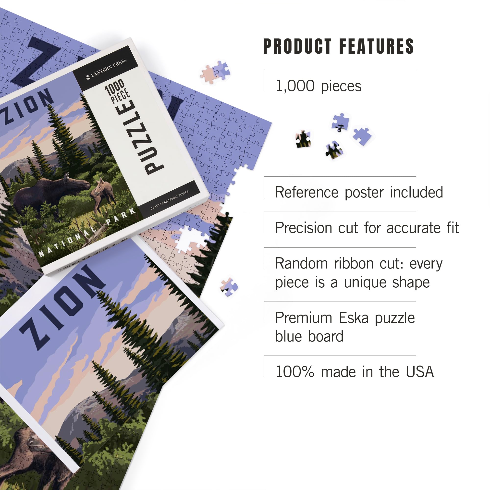 Amazon.com: Zion National Park, Moose Scene (1000 Piece Puzzle